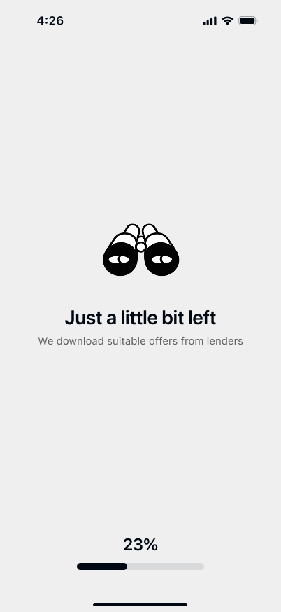 Loading while suitable offers are retrieved